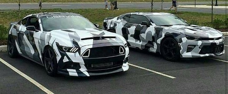 S550 Ford Mustang, Sixth-Gen Chevrolet Camaro wrap twins