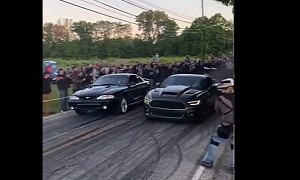 S550 Mustang Wants to Gap Feisty SN95, Mistakes Power Pole for Finish Line