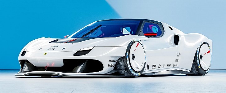 Ferrari 296 “GTX” track, mud, and street trilogy rendering by hakosan_design 