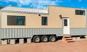 Sands Tiny Home Boasts an Ingenious Layout With Downstairs Bedroom and Raised Living Room