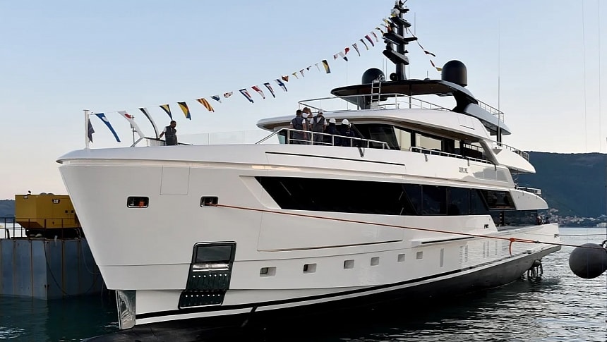 Sanlorenzo launches first 50Steel yacht, called Almax