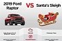 Santa's Sleigh Drag Races 2019 Ford Raptor on Paper, Four-Wheeler Loses Big Time