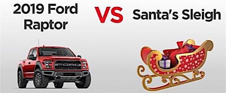 2019 Ford Raptor vs. Santa's Sleigh