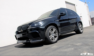 Sapphire Black BMW X5 M Needs Lowering Springs