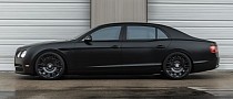 Satin Bentley Flying Spur Rides Charmingly Low on Forged AGL60 Glossy Monoblocks