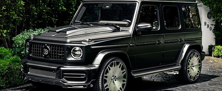 Satin Black Mercedes-AMG G 63 Brabus add-ons and Monoblock M 24s by Platinum