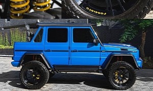 Satin Blue 700-HP Brabus G 63 Rides Open-Chopped and 4x4 Squared on Forgiato 24s