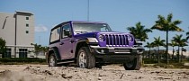 Satin Purple Two-Door Jeep Wrangler Looks Like the Perfect Plum Crazy Beach Ride