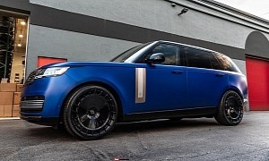 Satin Velocity Blue Range Rover Doesn’t Look Sad at All Lowered on Duoblock 24s