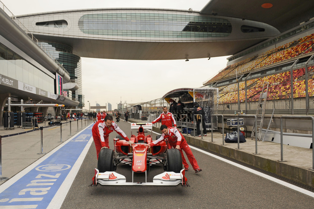 Ferrari F10 prepared for the Chinese GP