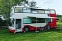Scania Double-Decker Bus Becomes Off-Grid House With a Secret Wardrobe and Rooftop Garden