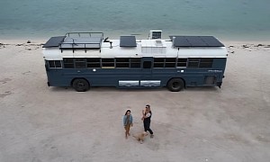 School Bus Turned Deluxe Beach House Cost Just $35K To Build, Rivals Conventional Homes