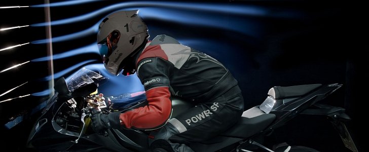 Schuberth SR1 helmet being tested in the wind tunnel