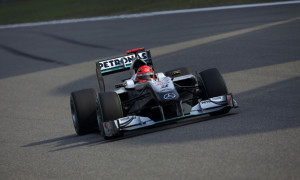 Schumacher Tests New Mercedes W01 at Rockingham