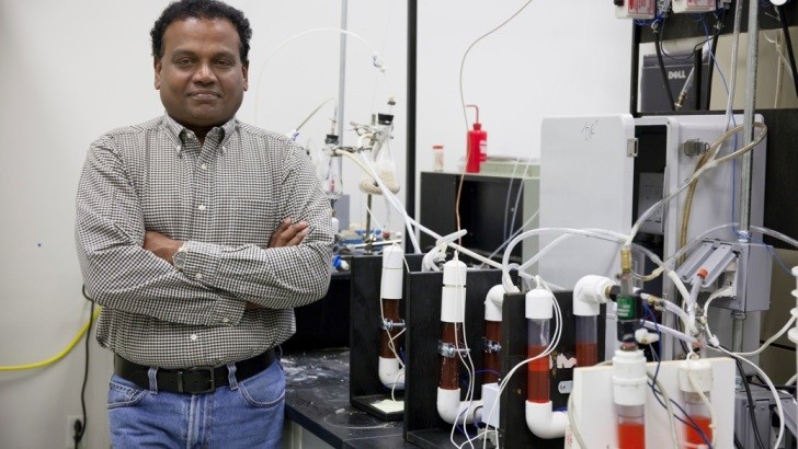 Professor Pratap Pullammanappallil and the anaerobic digester