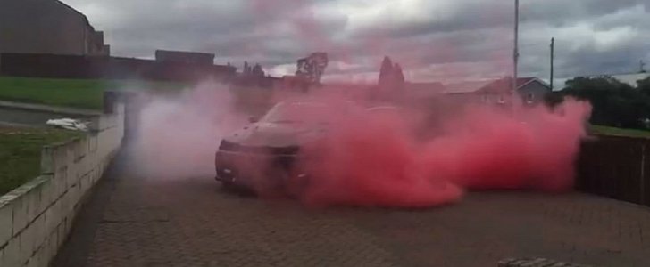 Couple include pink burnout in gender reveal party, thrilled to be having a girl