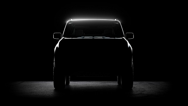 Front-end teaser of the new still-unnamed Scout SUV
