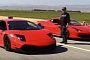 Screaming Lamborghini Murcielago Drag Races Ferrari 458 in... Old School Battle