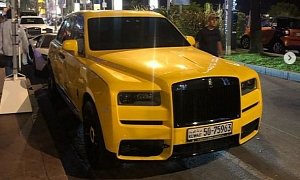 Screaming Yellow Rolls-Royce Cullinan Shows Up in Cannes, Has Kuwait Plates
