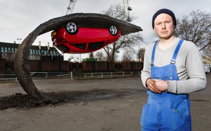 Sculptor Suspends a New Vauxhall Corsa
