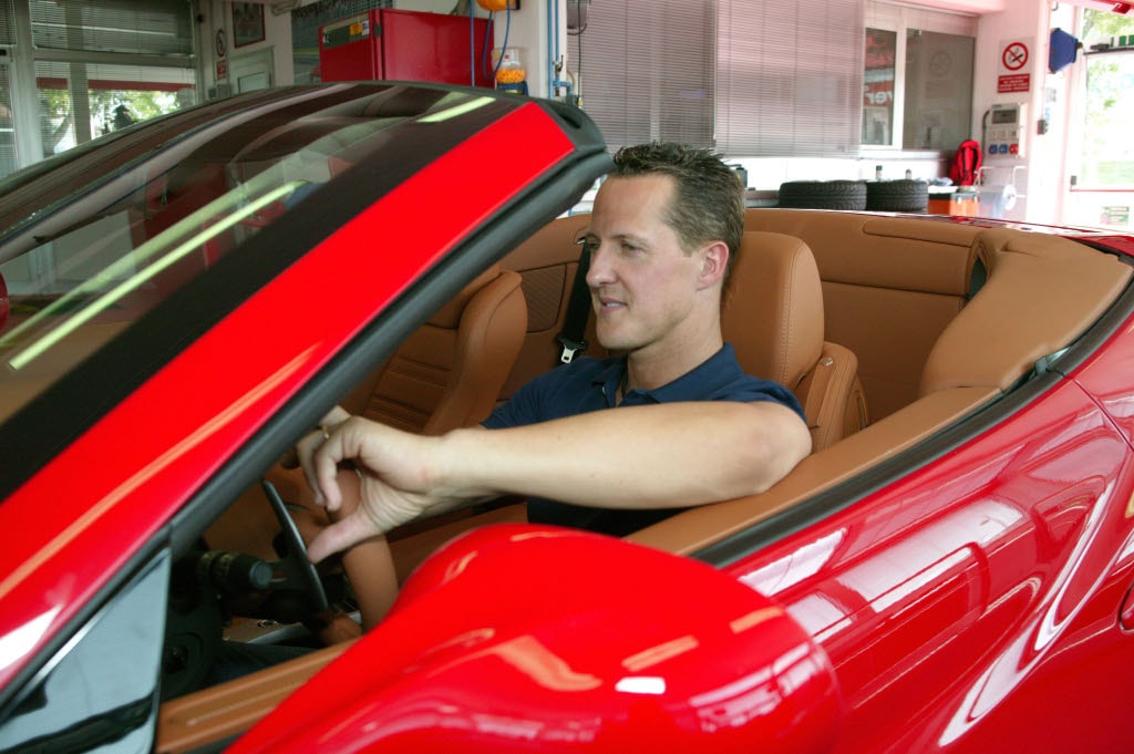 Schumacher at the wheel of a Ferrari California