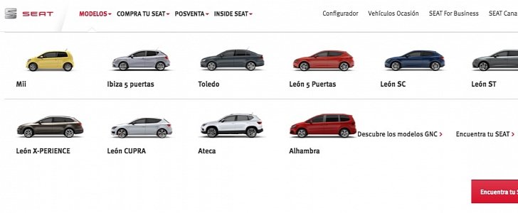 SEAT.es model lineup on October 27, 2016