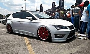 SEAT Leon 5F Lowrider with Red Bentley Wheels Resides in Mexico