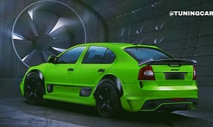 Second-Gen Skoda Octavia Goes W12 and Widebody to CGI-Remember Crazy 2000s