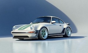 Second Porsche 911 by Singer Turbo Study in Striped Racing White to Boast 510 HP