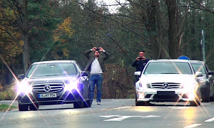 See a C 63 AMG Non-Facelift Get Jumped by an E 500 Facelift