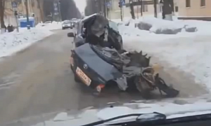 See a Wrecked Toyota Still Driving in Russia
