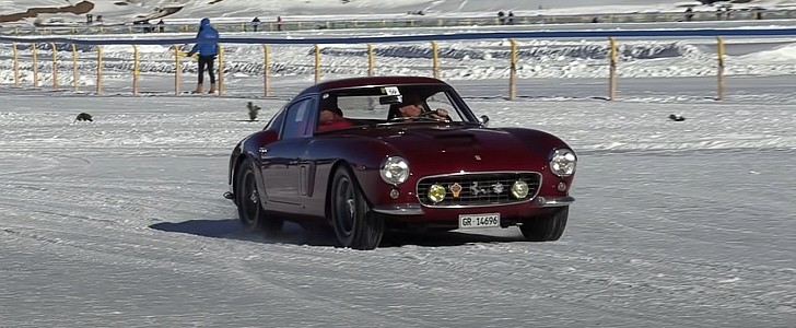 Ferrari 250 in the snow