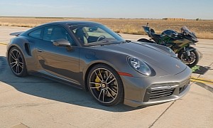 See This Porsche 911 Turbo S Perform Wonders in a Drag Race Against the Kawasaki Ninja H2R