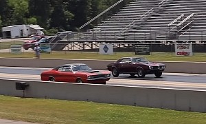 Seemingly Underpowered Dodge Demon Gaps Pontiac Firebird in Classic Drag Race