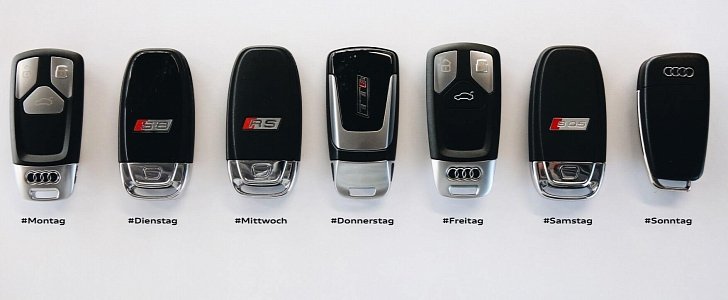 Seven Audi Car Keys, One for Each Day of the Week