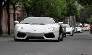 Seven Lamborghinis Hit Aventador Rome Presentation