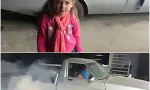 Seven-Year Old Girl Pulling a Massive Burnout Is Adorable