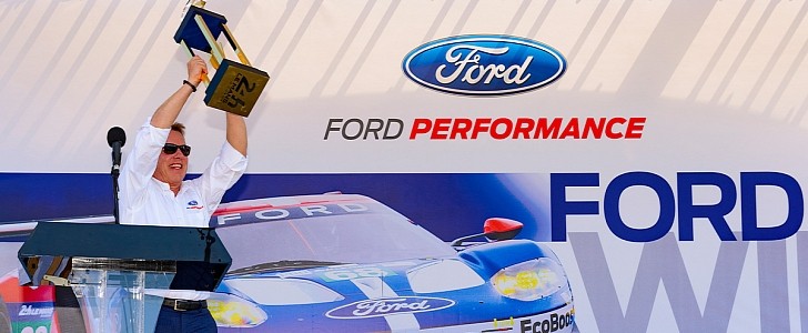 Bill Ford presents Le Mans trophy