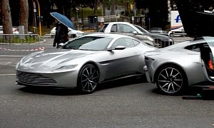 Several Aston Martin DB10 Concepts Seen in Rome During Spectre Shooting