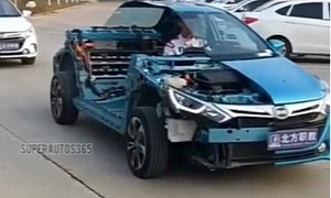 Several Chinese Cars Cut in Half Being Driven Looks Weird