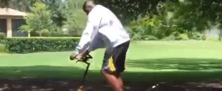 Shaquille O’Neal Rides Outdoor Elliptical Bike,
