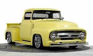 Shaved 1956 Ford F-100 Packs Chevy LS Engine, Going for $78K