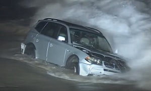 She Must Know a Shortcut! Woman Drives Her BMW Into the Ocean To Get Rid of the Police