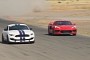 Shelby GT350R Meets C8 Corvette on Track, Starts Friendly Fiery Race