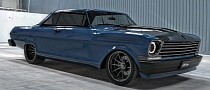 Shoe Box ‘63 Chevy Nova Restomod Is Blue and Carbon Ready for New Pro Touring Life