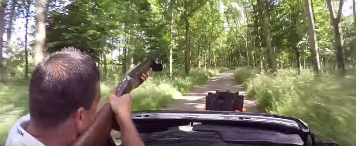 Shooting Skit Out of a Speeding Porsche 911 Targa