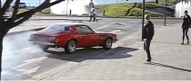 Showoff Crashes His 1975 Chevrolet Camaro Trying to Do a Burnout