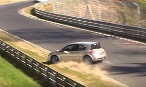 Shy Renault Megane RS Driver Crashes His Car In Agonizing Nurburgring Stunt