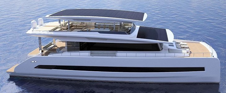 Silent 80 from Silent Yachts is solar-electric, self-sufficient
