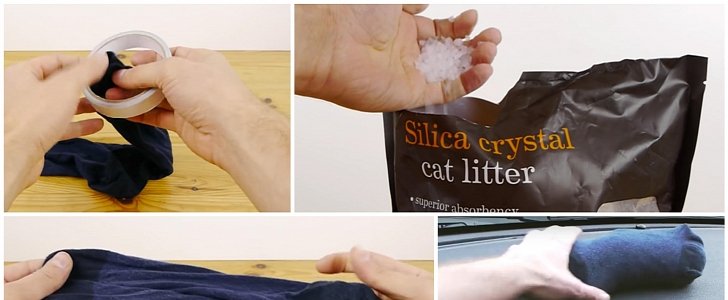 Silica Kitty Litter and a Sock Will Stop Your Car Windows from Fogging Up